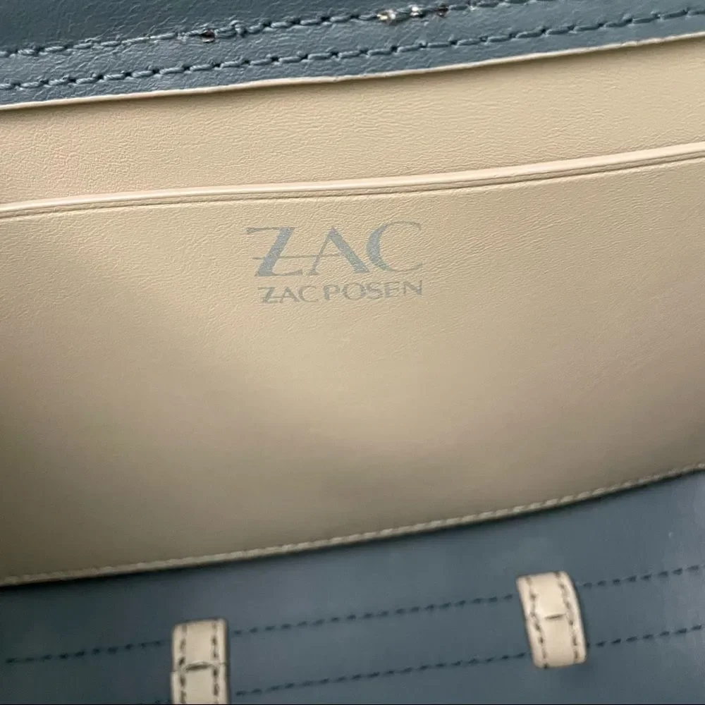 Zac Posen Eartha Iconic Saddle Shoulder/ Crossbody Bag - Beige sz small - Picture 9 of 16